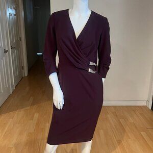 $400 LAFAYETTE 148 NEW YORK SURPLICE SHEATH DRESS SIZE 2 US
